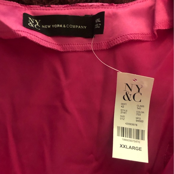 New York & Company Hot Pink Lace Blouse size XXL - Picture 7 of 7